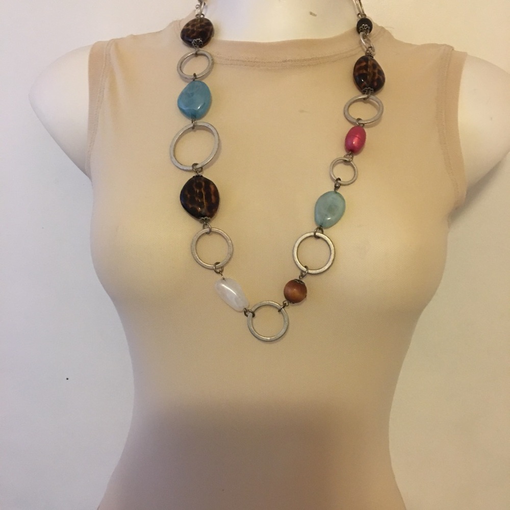 Multi-colored Polished Stone Necklace